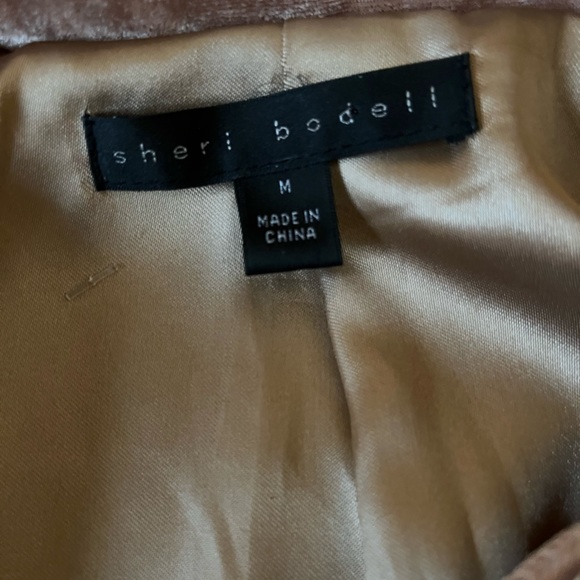 Sheri Bodell Cropped Rhinestone Rabbit Fur Jacket Coat sz M 3/4 Sleeves - Picture 5 of 10